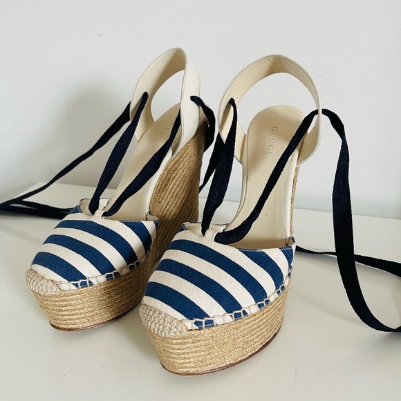 AUTHENTIC GUCCI WEDGE ESPADRILLES - Picture 4 of 8